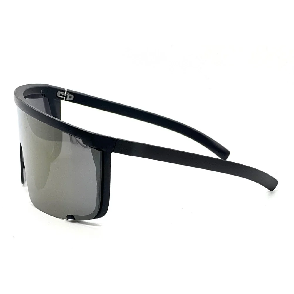 Shield Sunglasses Oversized Gold Mirrored Lens‎ Sunglasses Sport Sun Glasses New
